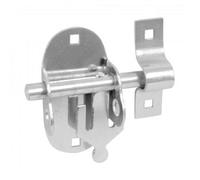 Garden Gate Accessories Metal Fixing Bolt Latch T Hinges Spring Closer Bolt Zinc (4" Oval Pad Bolt)