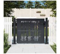 Garden Gate Anthracite 110x80cm Galvanised Steel Laser-Cut Lockable w/3k Posts12