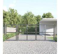 Garden Gate Anthracite 400x175cm Galvanised Steel Mesh Lockable 6cm Posts +Keys