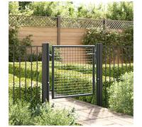 Garden Gate Anthracite Galvanised Steel 100x125cm Adjustable 99-105cm + 3 keys.