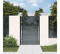 Garden Gate Anthracite Steel 105x125cm Lockable Welded Mesh Frame 2 Posts Adjust
