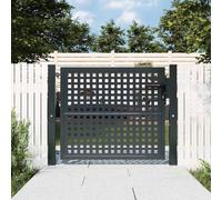 Garden Gate Anthracite Steel 105x125cm Lockable Wire Mesh Entry Gate with Posts