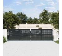 Garden Gate Driveway Fence Gate Fence Panel Patio Gate Anthracite Steel vidaXL