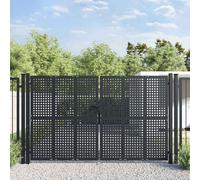 Garden gate Anthracite Steel 300x250 cm Heavy-Duty Lockable Welded Mesh Gate Pro