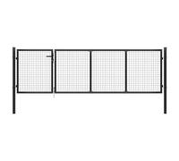 Garden Gate Anthracite Steel 350x150cm 348-353cm Mesh 5x5cm with Lock and Handle