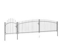 Garden Gate Black Powder-Coated Steel 5x1.5m Arched Lockable with 3 Posts Secure