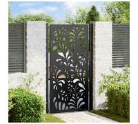 Garden Gate Black Weathering Steel 100x175cm Panel Lockable Adjustable keys