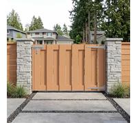 Garden Gate Brown 100x60 cm WPC & Aluminium Hardware-Mount Weatherproof Secure.