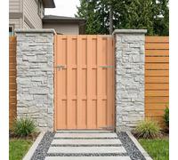 Garden Gate Brown WPC & Aluminium 100x180cm Privacy Gate Hardware, Easy Assembly
