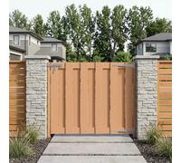 Garden Gate Brown WPC & Aluminium 100x80cm Hardware-Mount Weatherproof for Patio