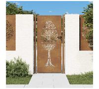 Garden Gate Driveway Gate Fence Gate Fence Corten Steel Tree Design vidaXL