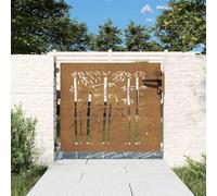 Garden Gate, Corten Steel, Bamboo Design, Rusty, 85 X 3 X 100 Cm