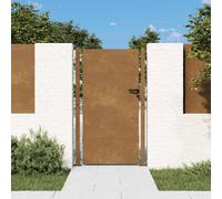 Garden Gate Corten Steel Rusty 110x180cm Lockable Adjustable 104-106cm Post180cm