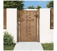 Garden Gate Corten Steel Rusty 110x80cm Adjustable 104-106cm Lockable 3 Keys Pro
