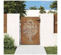 Garden Gate Driveway Gate Fence Gate Fence Corten Steel Tree Design vidaXL