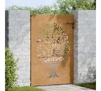 Garden Gate, Corten Steel, Tree Design, Rusty, 85 X 150 Cm
