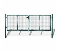 Garden Gate Dark Green 289x100cm Galvanised Steel Powder Coated 3 Keys HeavyDuty