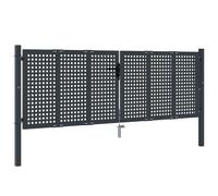 Garden Gate Driveway Fence Gate Fence Panel Patio Gate Anthracite Steel vidaXL