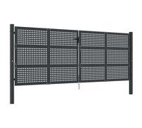 Garden Gate Driveway Fence Gate Fence Panel Patio Gate Anthracite Steel vidaXL