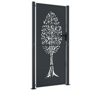 Garden Gate Driveway Gate Fence Gate Fence Anthracite Steel Tree Design vidaXL