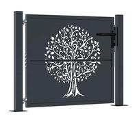 Garden Gate Driveway Gate Fence Gate Fence Anthracite Steel Tree Design vidaXL