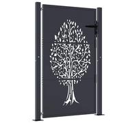 Garden Gate Driveway Gate Fence Gate Fence Anthracite Steel Tree Design vidaXL