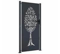 Garden Gate Driveway Gate Fence Gate Fence Anthracite Steel Tree Design vidaXL