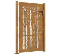 Garden Gate Driveway Gate Fence Gate Fence Corten Steel Bamboo Design vidaXL