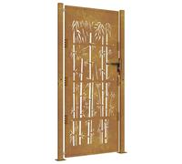 Garden Gate Driveway Gate Fence Gate Fence Corten Steel Bamboo Design vidaXL