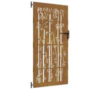 Garden Gate Driveway Gate Fence Gate Fence Corten Steel Bamboo Design vidaXL
