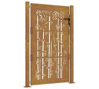 vidaXL Garden Gate 100x125 cm Corten Steel Bamboo Design