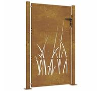 Garden Gate Driveway Gate Fence Gate Fence Corten Steel Grass Design vidaXL