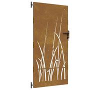 Garden Gate Driveway Gate Fence Gate Fence Corten Steel Grass Design vidaXL