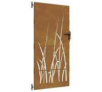 vidaXL Garden Gate Fence Gate Fence Panel 85x175 cm Corten Steel Grass Design
