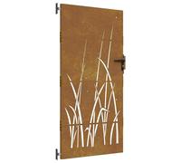 Garden Gate Driveway Gate Fence Gate Fence Corten Steel Grass Design vidaXL