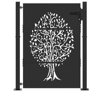Garden Gate Driveway Gate Fence Gate Fence Corten Steel Tree Design vidaXL