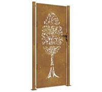 Garden Gate Driveway Gate Fence Gate Fence Corten Steel Tree Design vidaXL