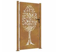 vidaXL Garden Gate Fence Gate Fence Panel 105x180 cm Corten Steel Tree Design