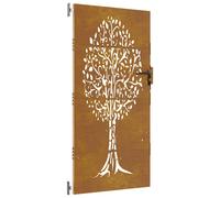 Garden Gate Driveway Gate Fence Gate Fence Corten Steel Tree Design vidaXL