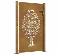 Garden Gate Driveway Gate Fence Gate Fence Corten Steel Tree Design vidaXL