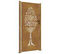 Garden Gate Driveway Gate Fence Gate Fence Corten Steel Tree Design vidaXL