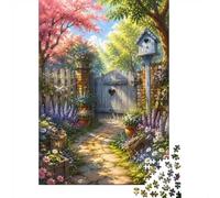 Garden Gate Flowers Jigsaw Puzzle, 1000 Pcs Indoor Adult Game | 70x50cm Cardboard, Brain Workout, Tight Puzzle Fit, Art Admirers, Stress Reduction