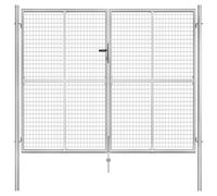 Garden Gate Galvanised Steel 306x250 cm Silver