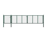Garden Gate Green Steel 500x100cm Welded Mesh Security Gate with Lock Set 3Keys