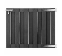 Garden Gate Grey WPC 100x80 cm Lockable Privacy Slatted Fence Gate +Hinges incl