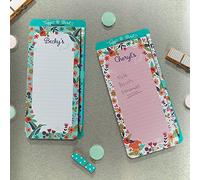 garden gate 'JULIE'S List' Tiggi & Bird Lined Magnetic Personalised Shopping List Note Pad. Gift for that Organised Person in Your Life. Mother's Day, Birthday, Christmas, Easter, Any Occasion