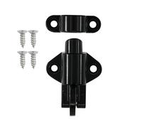 Garden Gate Latch Aluminum Alloy Gate Window Security Pull Ring Spring Bounce Door Bolt Latch Lock Black White Silver(Black)