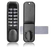 Garden Gate Lock with Code - Weatherproof Digital Keypad & Mechanical Deadbolt Combination - Security Smart Door Locks for Front Door/Entry/Wooden Gates, Stainless Steel Zinc Alloy, Black