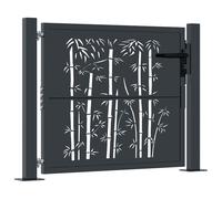 Garden Gate Patio Gate Fence Gate Fence Anthracite Steel Bamboo Design vidaXL