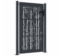 Garden Gate Patio Gate Fence Gate Fence Anthracite Steel Bamboo Design vidaXL